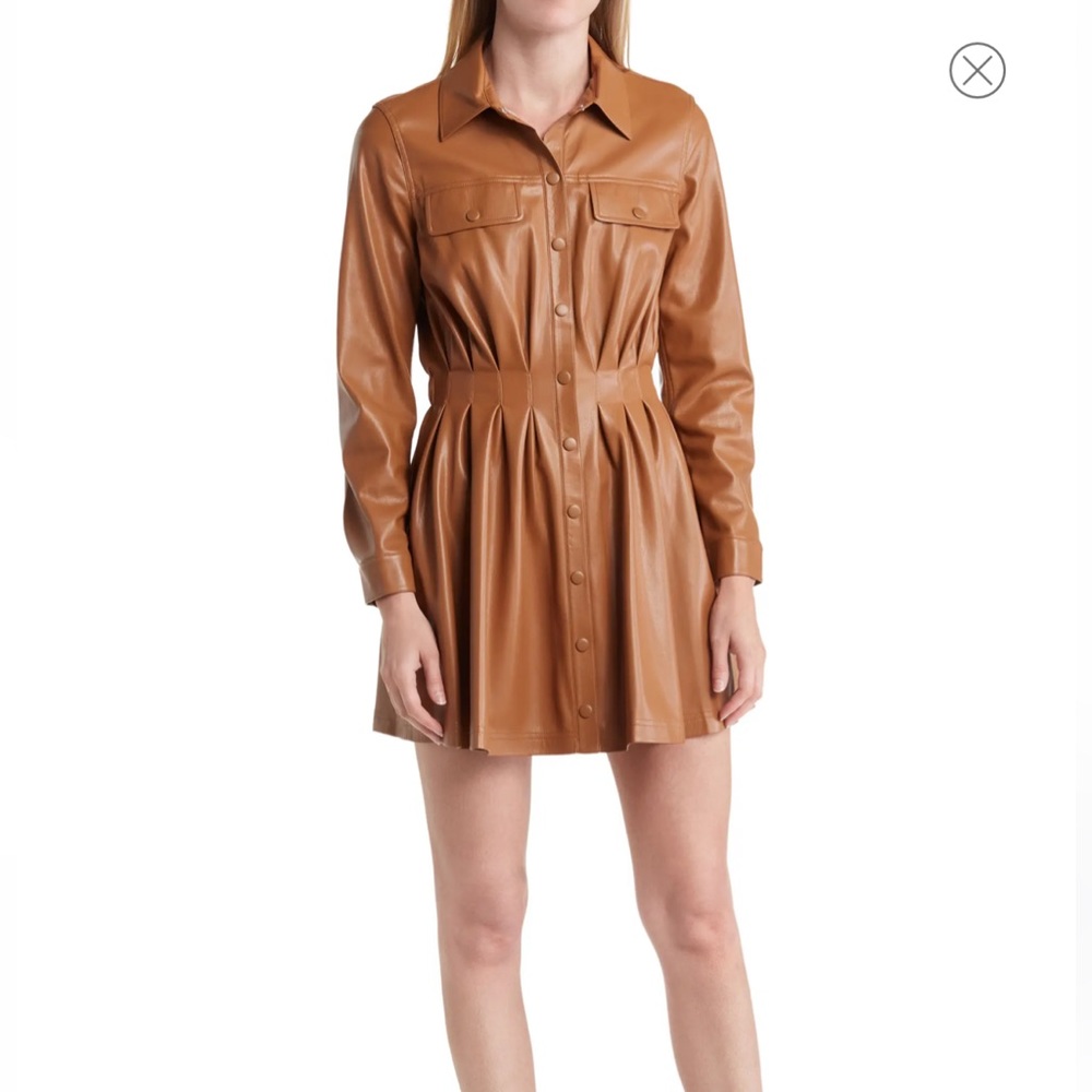 Malina Faux Leather Shirtdress
Alice + Olivia